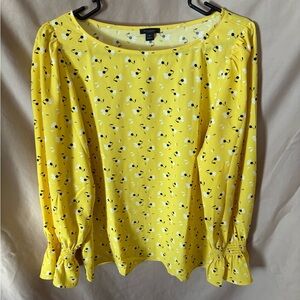Yellow Floral Women's Top Anne Taylor Factory